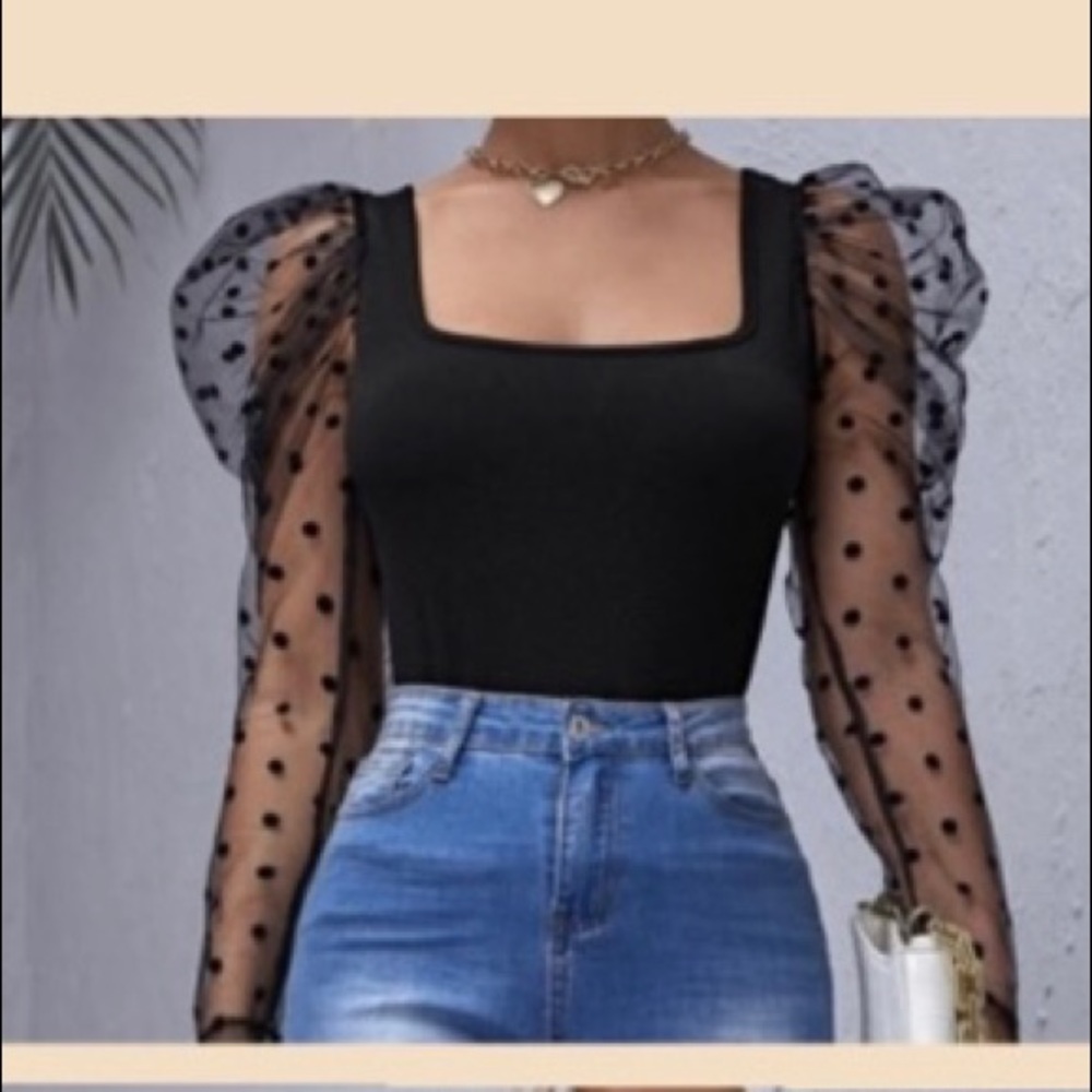 SHEIN MESH SLEEVE TOP